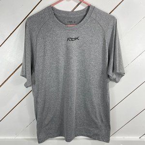 Rebook Mens Gray Plain Polyster T shirt Size M